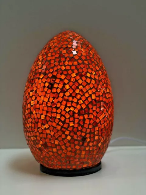 Lamp Red Mosaic Glass Bali 12" Egg Shape Hand Made Unique Art by ZENDA IMPORTS 2