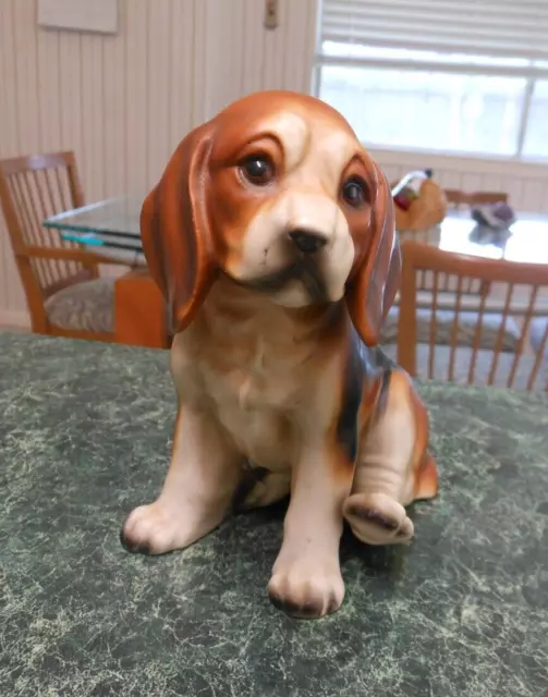 Vintage Porcelain Ceramic Beagle Hound Dog Puppy Figurine Japan 5 1/4" Tall