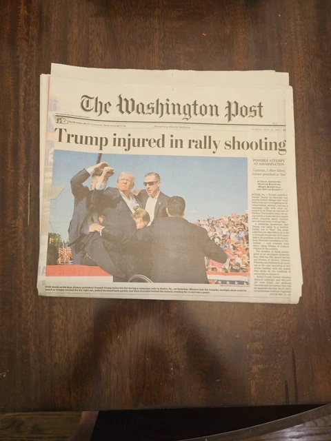 THE WASHINGTON POST Trump Assassination Attempt Sunday July 14th 2024 ...