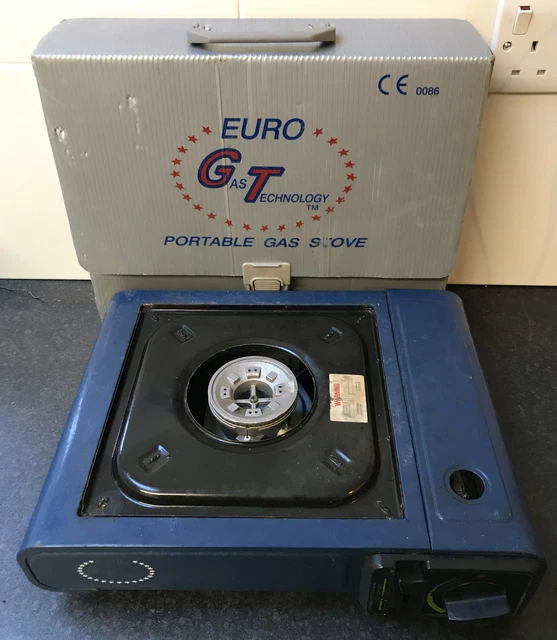 EURO GT PORTABLE CAMPING GAS STOVE Blue CE0086 in Case £15.00 PicClick UK