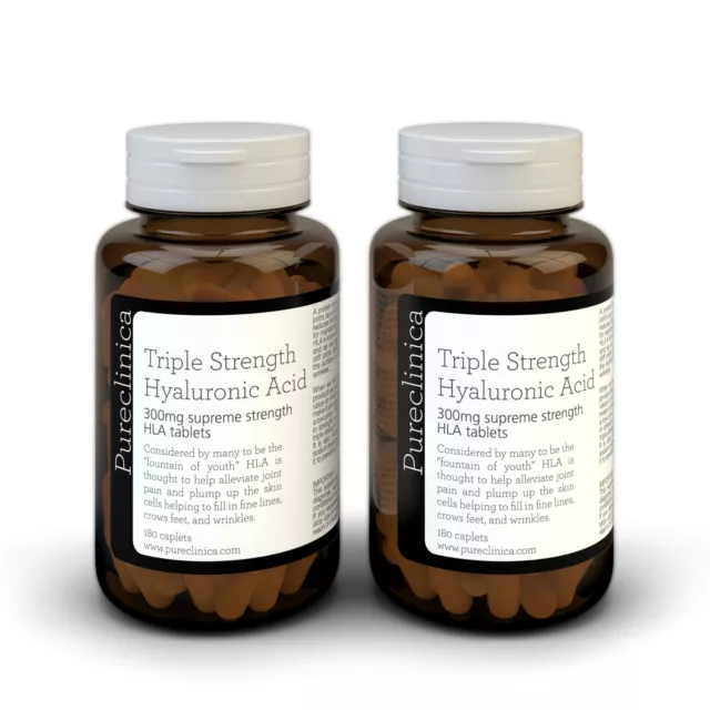 Triple Strength Hyaluronic Acid 300mg tablets - 6 months supply (360 tablets).