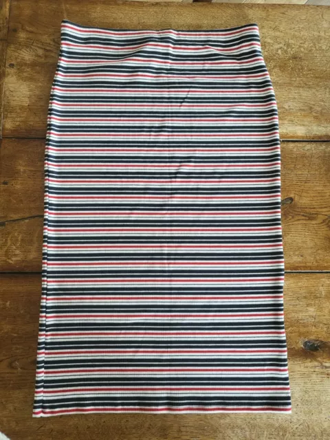 Womens stretchy Jersey pencil skirt size 14 striped bnwt Workwear