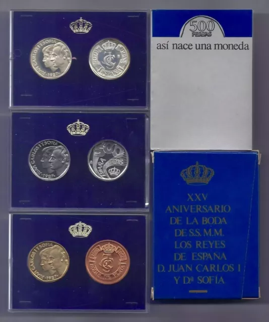 Estuche Completo De Pruebas FNMT  De Moneda 500 Pesetas.Año 1987.6 MONEDAS.(VER)