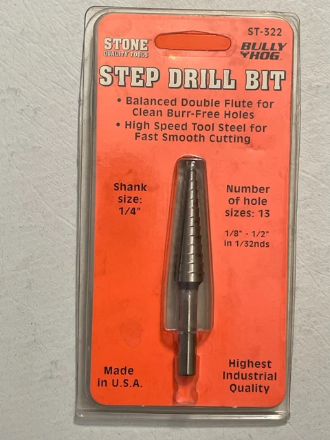 Stone Tools - Step Drill Bit - ST-322 - 13 Holes from 1/8" - 1/2"