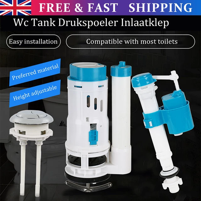 TOILET WATER TANK Cistern Fill Parts Drain Flush Valve Button Complete