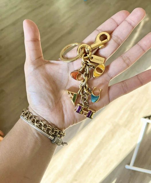 NWT COACH SOLID Signature C Bag Charm Keychain Key Fob 1635 Brass Gold 91.64 PicClick UK