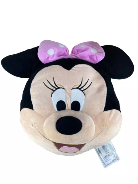 Disney Store 3D Minnie Mouse Large Plush Cushion Pillow Soft Toy H18"