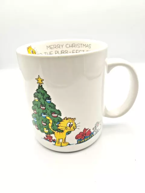 Vtg Papel Inc. Japan Coffee Mug Merry Christmas to the Purr-Fect Friend VAGABOND