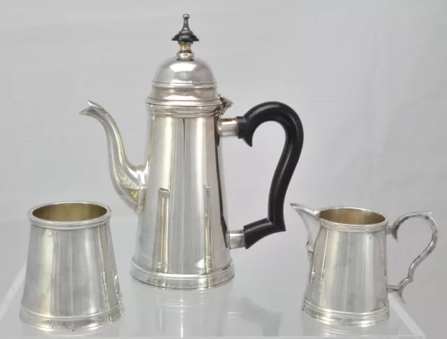 Vintage Indian Silver Plate 3 Piece Lighthouse Coffee Set