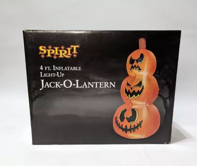 Spirit Halloween 4 Foot Inflatable Light-Up Jack-O-Lantern Pumpkin Decoration
