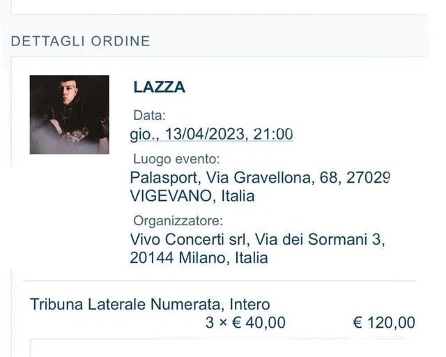 Biglietti concerto Lazza per Il 13/04/23