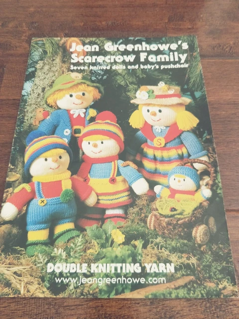 JEAN GREENHOWES SCARECROW Family knitted dolls and baby's