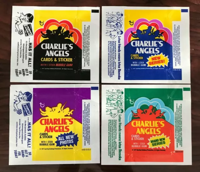 1977 Topps Charlie's Angels all four series Empty pack wax wrappers