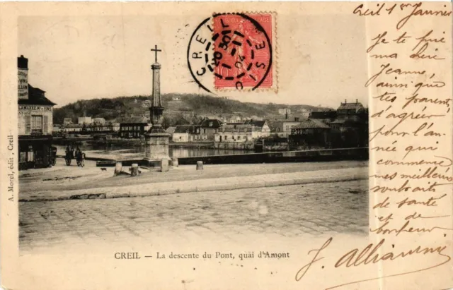 CPA CREIL La descente du Pont quai d'Amont (377667)