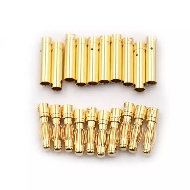 10Pair 4.0mm 4mm RC Battery Gold-plated Bullet Connector Banana Plug D,.f SN❤