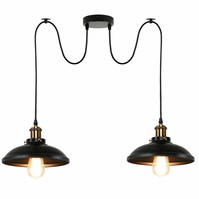 ChaoZan 3-Flame E27 Pendant Light - Industrial Hanging Lamp, Edison Retro Style, For Dining Room, Kitchen, Bedroom - View #13