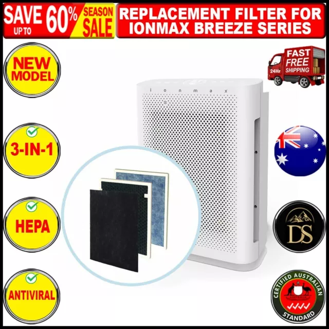 Antiviral HEPA 3-in-1 replacement filter for Ionmax Breeze series Brand New AU