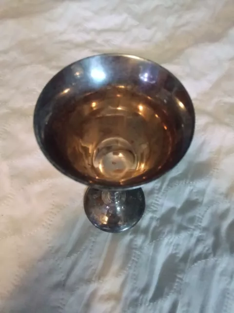 Vintage Silverplate Wine Goblet Chalice Planter with Patina Made in India 2