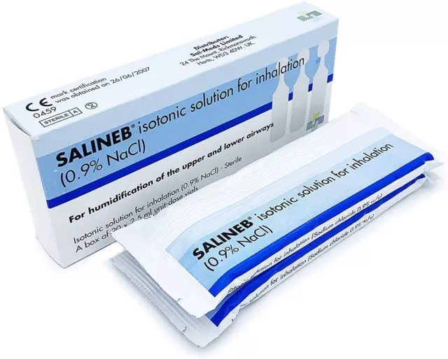 Salineb Isotonic 0.9% Sodium Chloride NaCl Inhalation Saline Solution 20 x 2.5ml