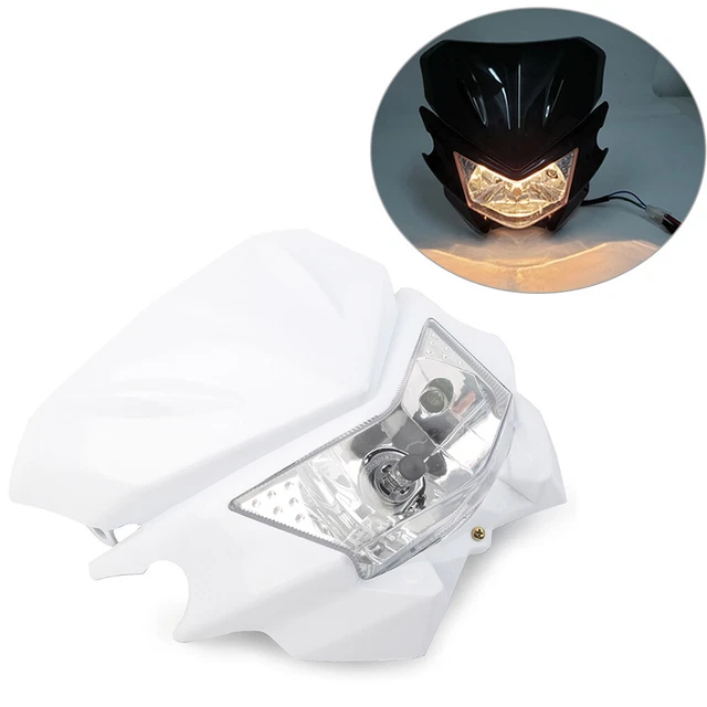 Universal Motorcycle Headlight Lamp Hi /Lo For Street Fighter Dirt Bike White