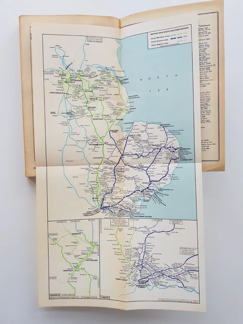 BRITISH RAILWAYS EASTERN Region Passenger Timetable June 1964 inc Map £