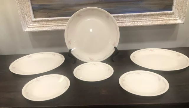 CORELLE  ENGLISH BREAKFAST SET LOT (3) 10 1/4 DINNER PLATES & (3) 6 3/4 bread