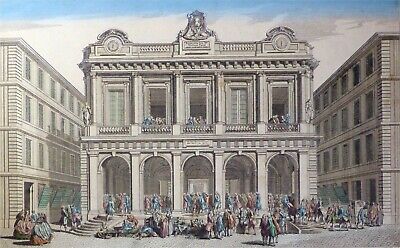 Vue d'optique 18e siècle - Bourse ou Loge des changes à Lyon