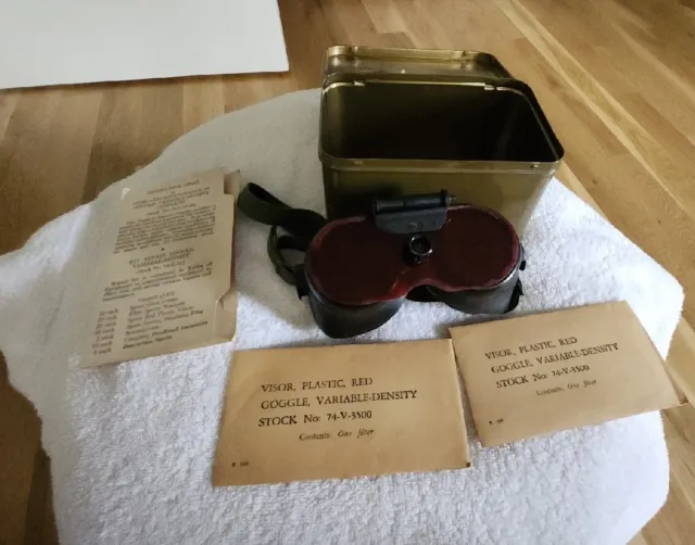 WWII US Variable density goggles 1944-1945 AVIATION MILITARY ISSUE #74-G-79-40