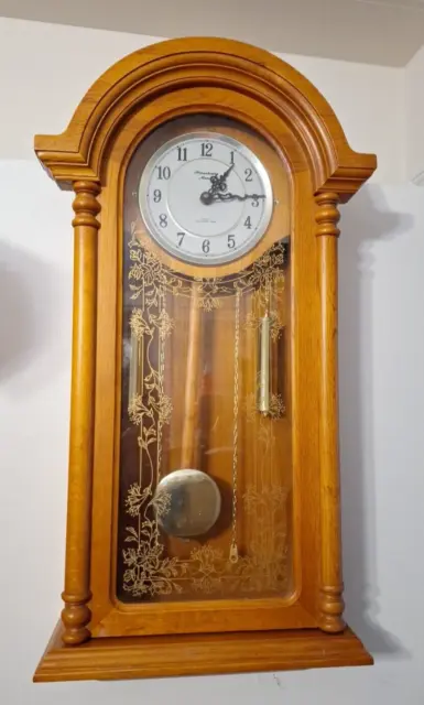 Strausbourg Manor Quartz Pendulum Chime Wall Clock Wood Case