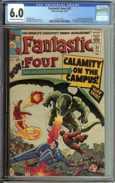 Fantastic Four #35 Cgc 6.0 Ow/Wh Pages // 1St Appearance Of Dragon-Man 1965