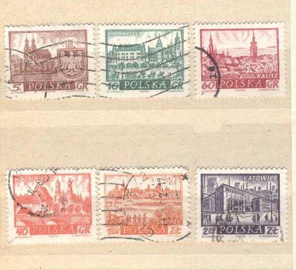 Briefmarken Polen 1960 - 1 Lot gestempelt - Historische Städte