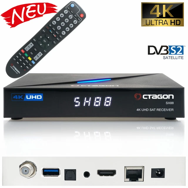 Octagon SX88 4K UHD Sat Receiver IPTV Web Stalker TV Multistream In