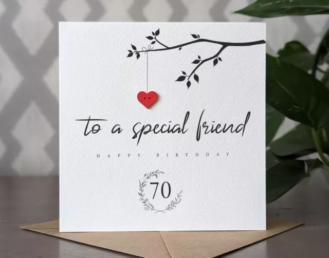 FRIEND 70th Birthday Card, Personalised Card for Special Friend, 70th Birthday