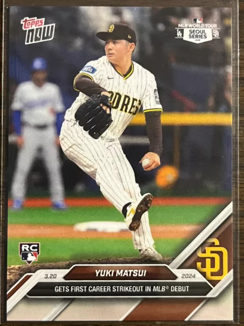 2024 Topps Now #2 Yuki Matsui San Diego Padres RC Seoul Series