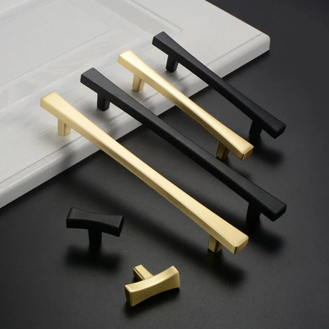 Black Brushed gold Drawer pull Knob Kitchen Cabinet pull Handles Dresser Handles