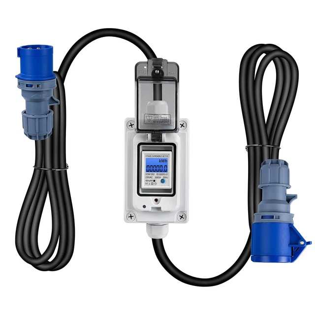 ELECTRIC METER MOBILE Digital Electricity Meter 230V 16A Waterproof ...