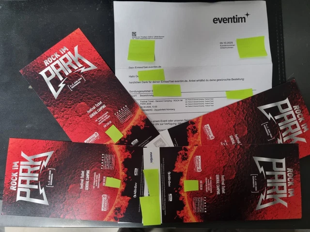 4 TICKETS ROCK im Park 2026 EUR 1.613,00 - PicClick DE