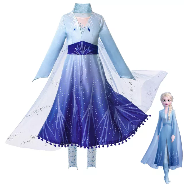 Frozen Disfraces de niña Vestidos Elsa Princesa Fiesta de cumpleaños Disfraz