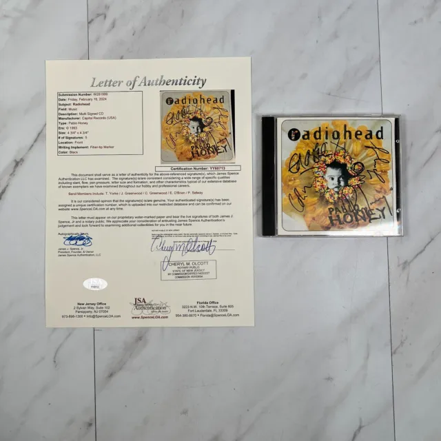 Radiohead 1993 Pablo Honey x5 Full Band Autographed Signed CD Thom Yorke [JSA]