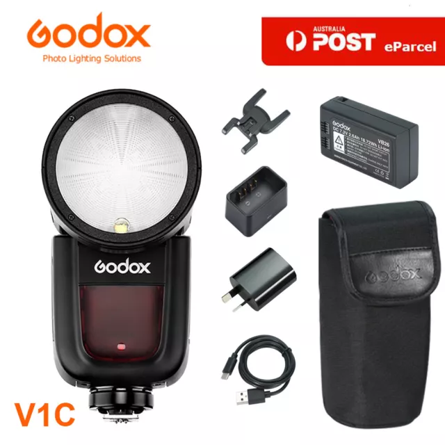 AU Godox V1-C TTL HSS Round Head  camera Flash Speedlite For Canon