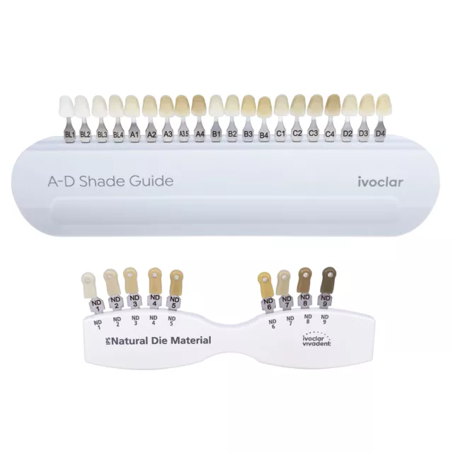 Ivoclar Vivadent Dental Shade Guide A-D 20 + IPS Natural Die ND1-9 Bleach Teeth
