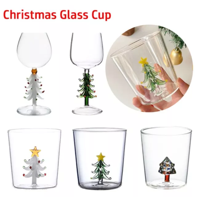 3D Christmas Tree Glass Cup Glass Drink Bottle High Quality Goblet  Home Office