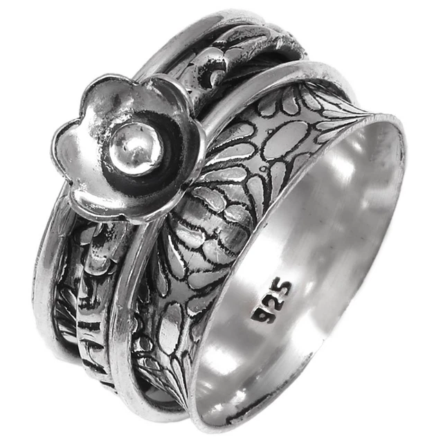 Meditation Rings,Anxiety Rings Gemstone Unisex 925 Silver Jewelry Rings "8"