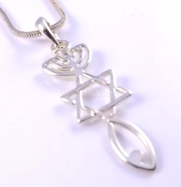 Messianic Seal Necklace Hebraic Roots Pendant Gold Grafted Star Of David Menorah