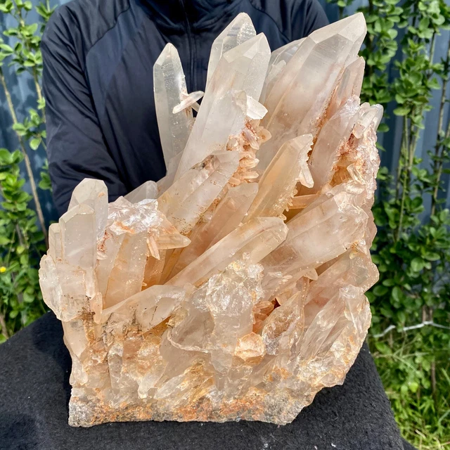 NATURAL WHITE Clear Quartz Crystal Cluster Rough Healing