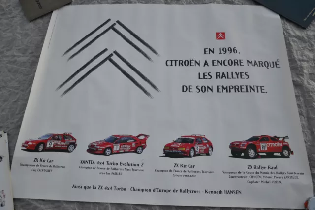 Affiche pub CITROEN Sport. Rallye, Kit Car. Poster ZX et Xantia Sport 1996