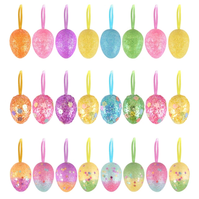 Pascua Purpurina Huevos,Capó Artes y Manualidades,Huevo Caza 18 Decoración