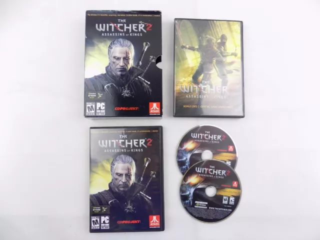 THE WITCHER 2 Assassins of Kings PC DVD-ROM Box Set Disc Perfect Condition  + Map