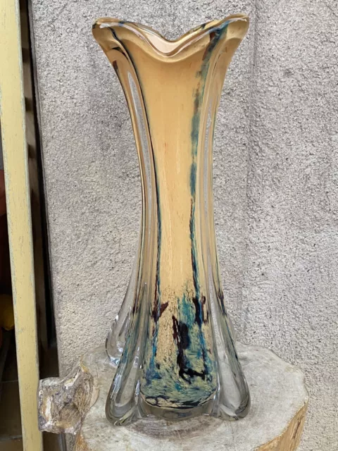 Grand Vase En Verre Souffle