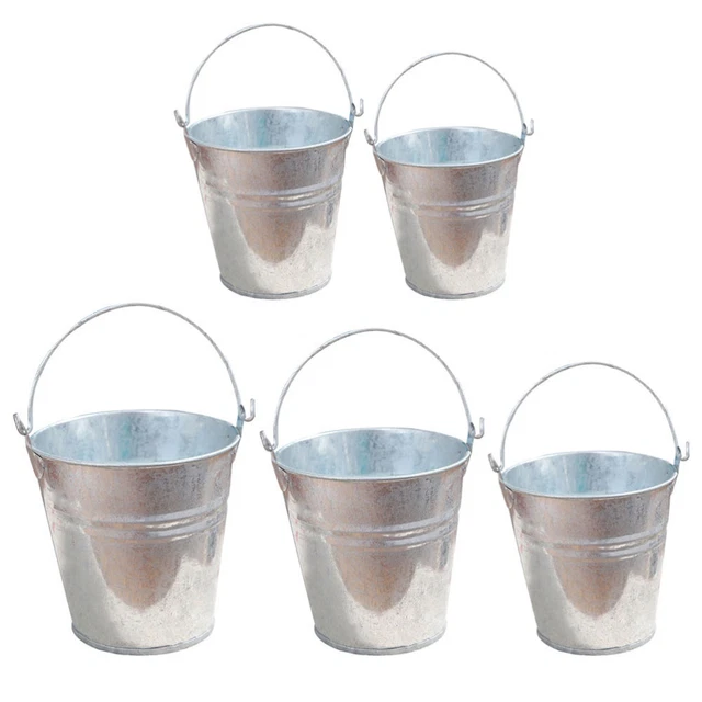 Blumentopf Pflanzer: 5pcs verzinkter Metallkorb Oval Blumenpflanzer Eimer Vase